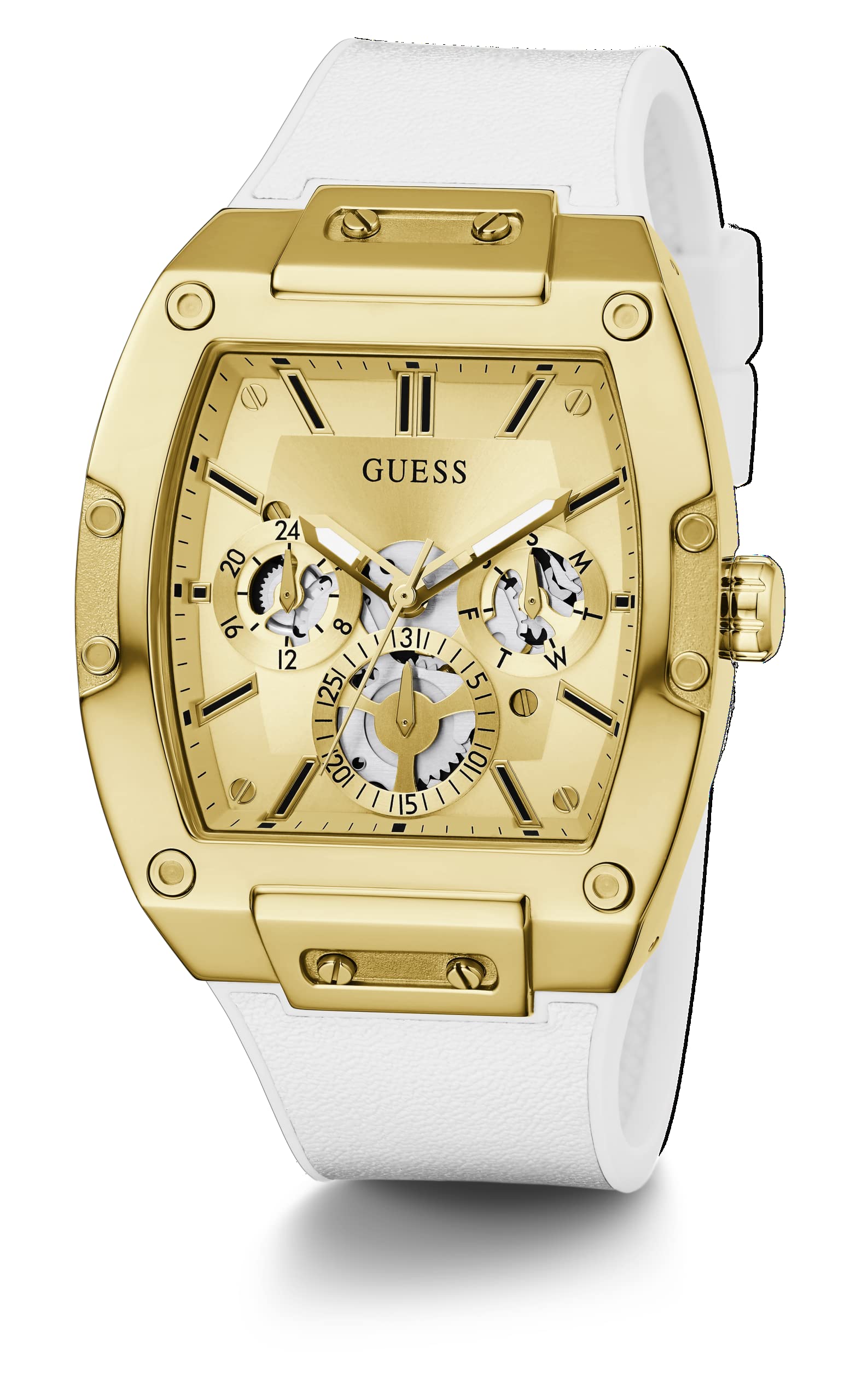 Foto 6 pulgar | Reloj Guess Trend Tonneau Multifunción Para Hombre, 43 Mm, Tono Dorado - Venta Internacional.