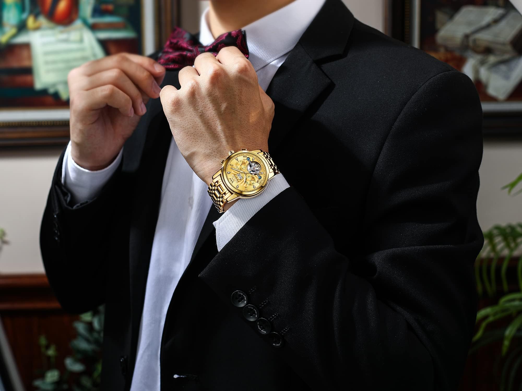 Foto 4 | Reloj Olevs Gold Automatic Mechanical Tourbillon para Hombre - Venta Internacional