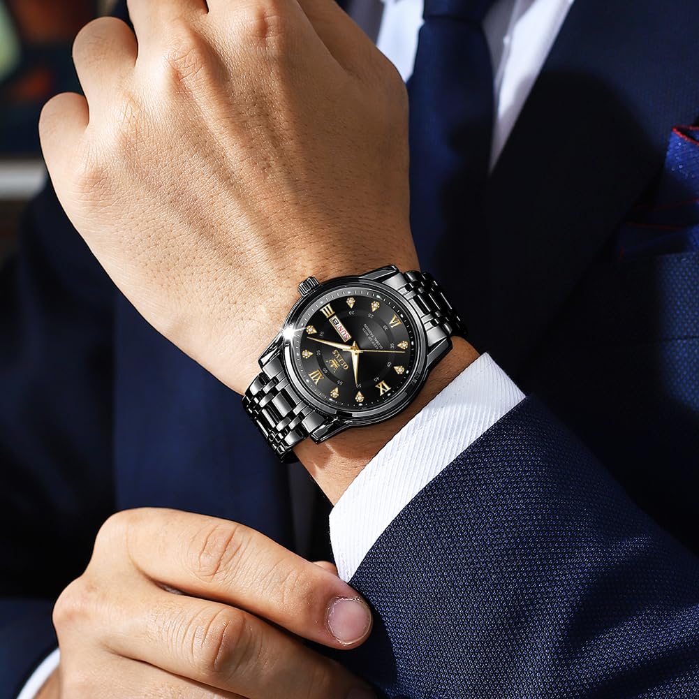 Foto 3 | Reloj OLEVS Negro Analógico de Cuarzo Resistente al Agua para Hombre - Venta Internacional