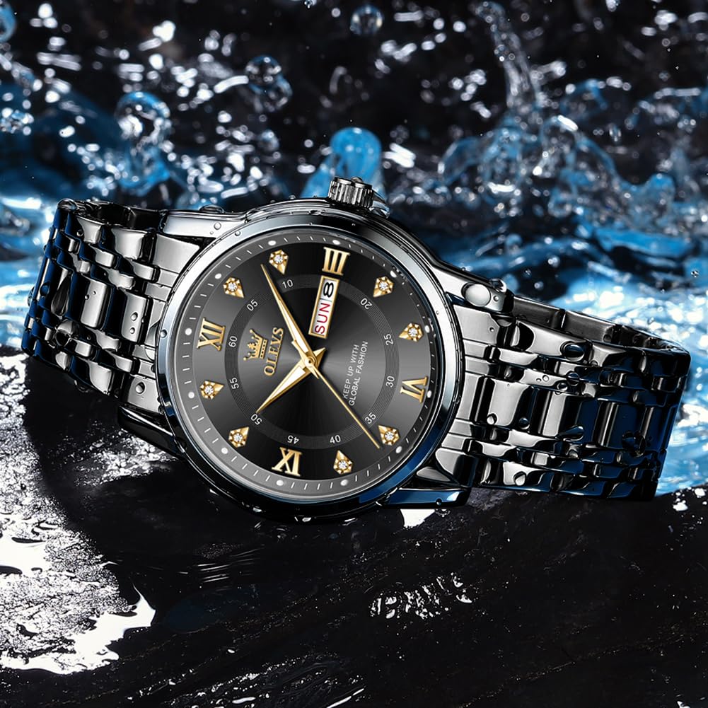 Foto 5 | Reloj OLEVS Negro Analógico de Cuarzo Resistente al Agua para Hombre - Venta Internacional