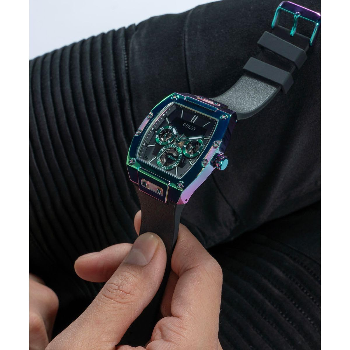 Foto 3 | Reloj Guess con Correa Negra 43 mm para Hombre - Venta Internacional