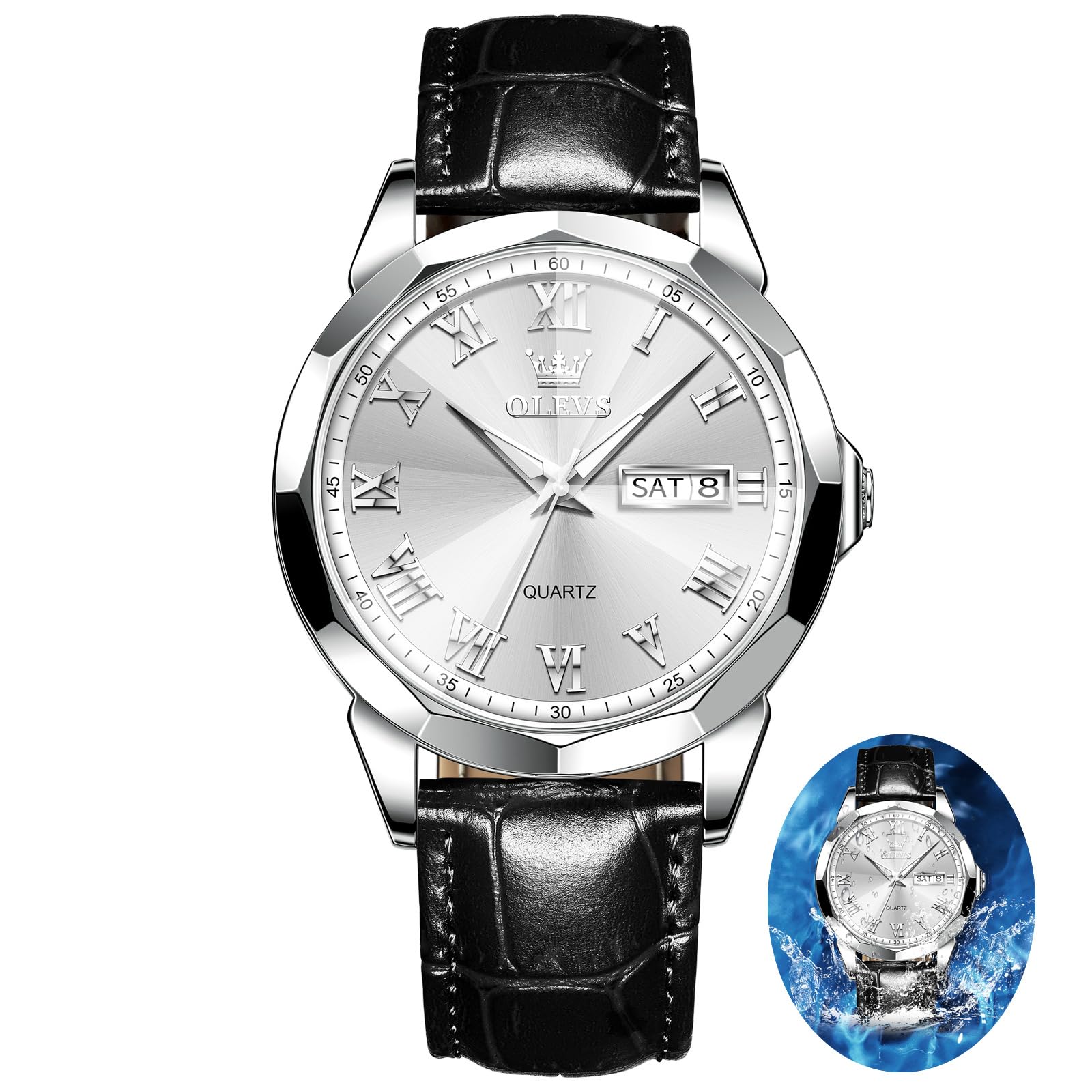 Foto 2 pulgar | Reloj Olevs Leather para Hombre - Venta Internacional