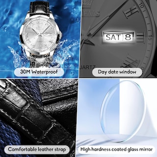 Foto 4 | Reloj Olevs Leather para Hombre - Venta Internacional