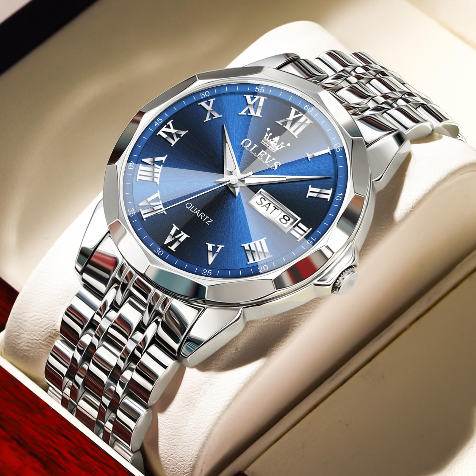 Foto 2 | Reloj Olevs de Acero Inoxidable Impermeable para Hombre - Venta Internacional