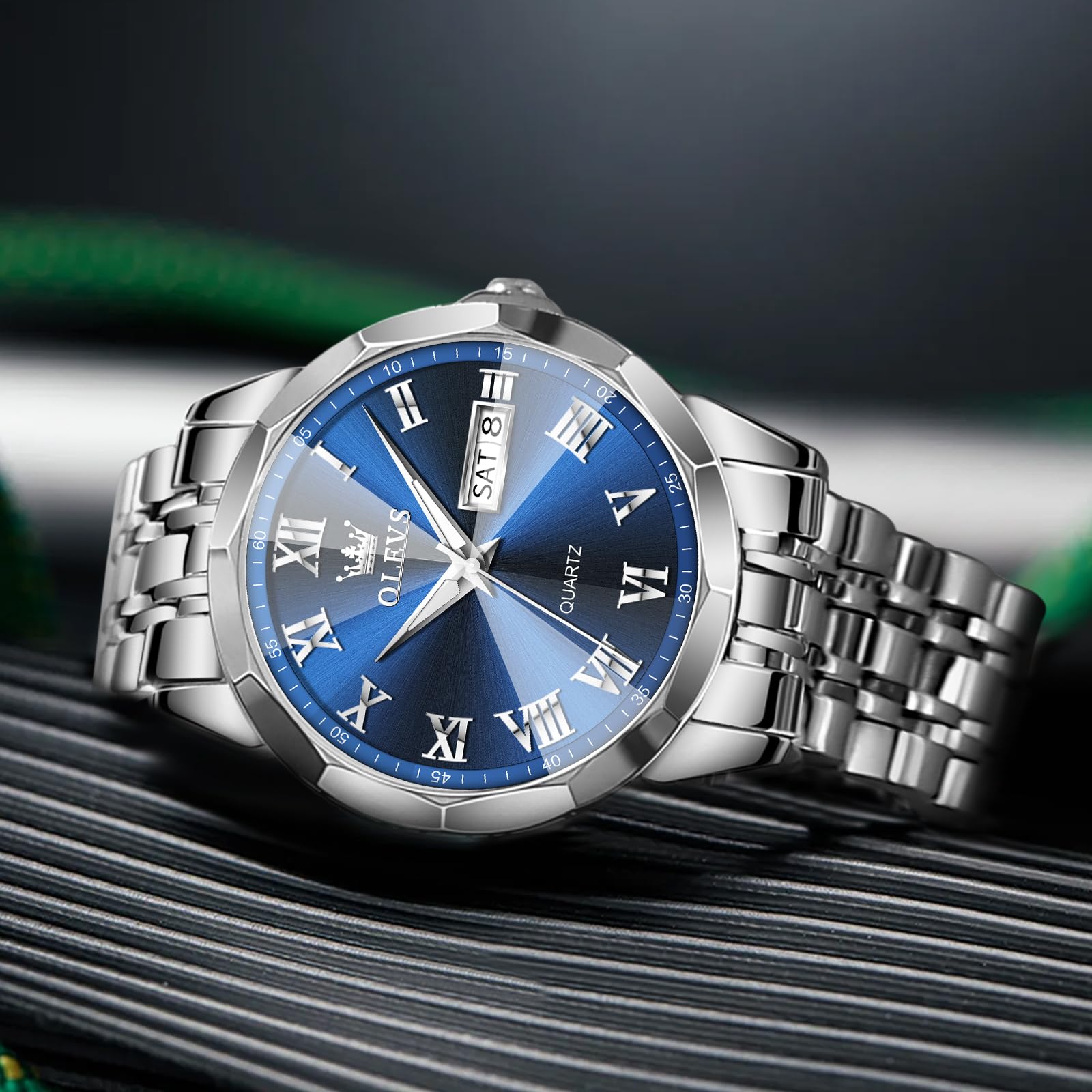 Foto 6 pulgar | Reloj Olevs de Acero Inoxidable Impermeable para Hombre - Venta Internacional