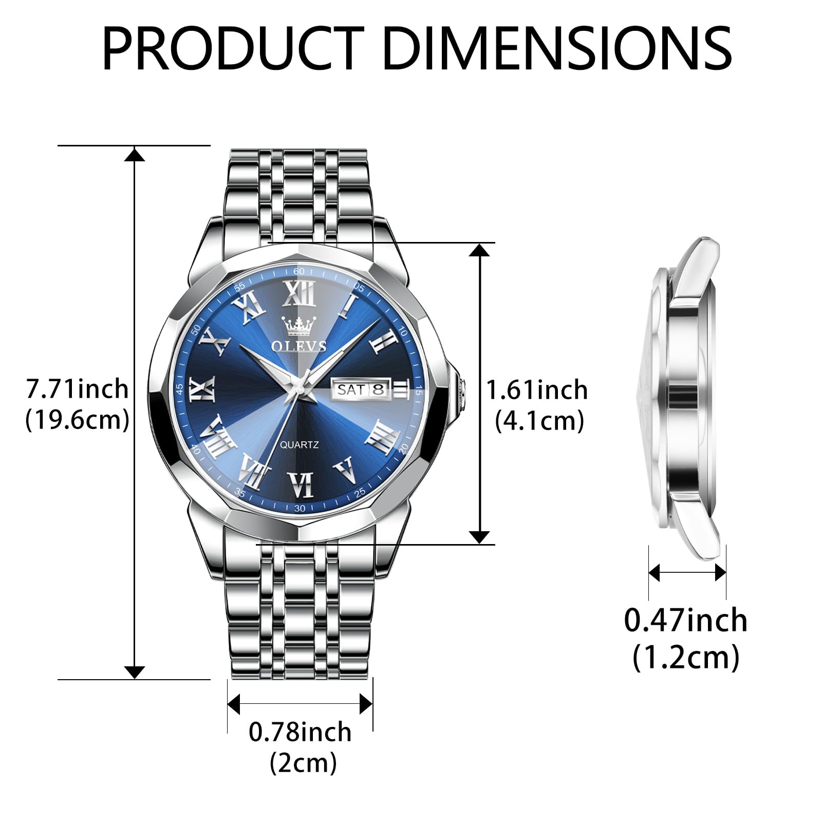 Foto 7 pulgar | Reloj Olevs de Acero Inoxidable Impermeable para Hombre - Venta Internacional