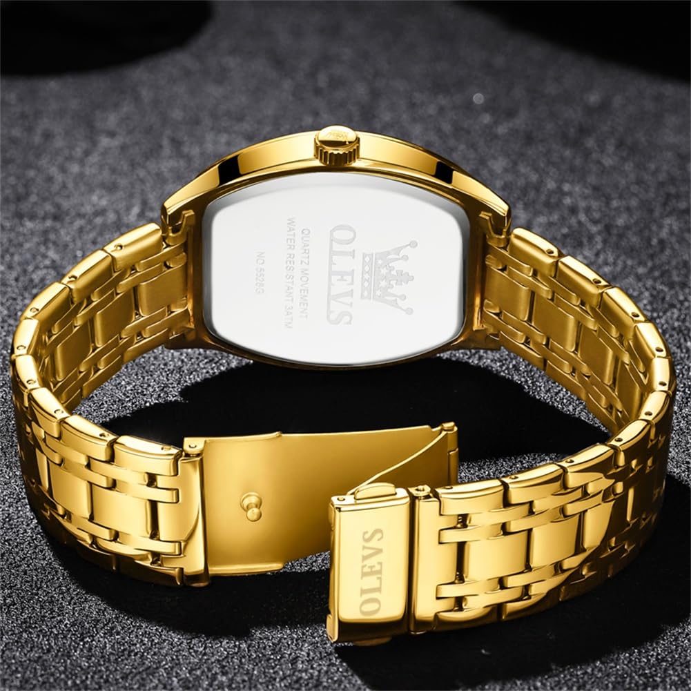 Foto 8 pulgar | Reloj Olevs Cuadrado Dorado de Acero Inoxidable para Hombre - Venta Internacional