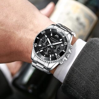 Foto 4 | Reloj Megalith con Cronógrafo Impermeable de Acero Inoxidable para Hombre - Venta Internacional