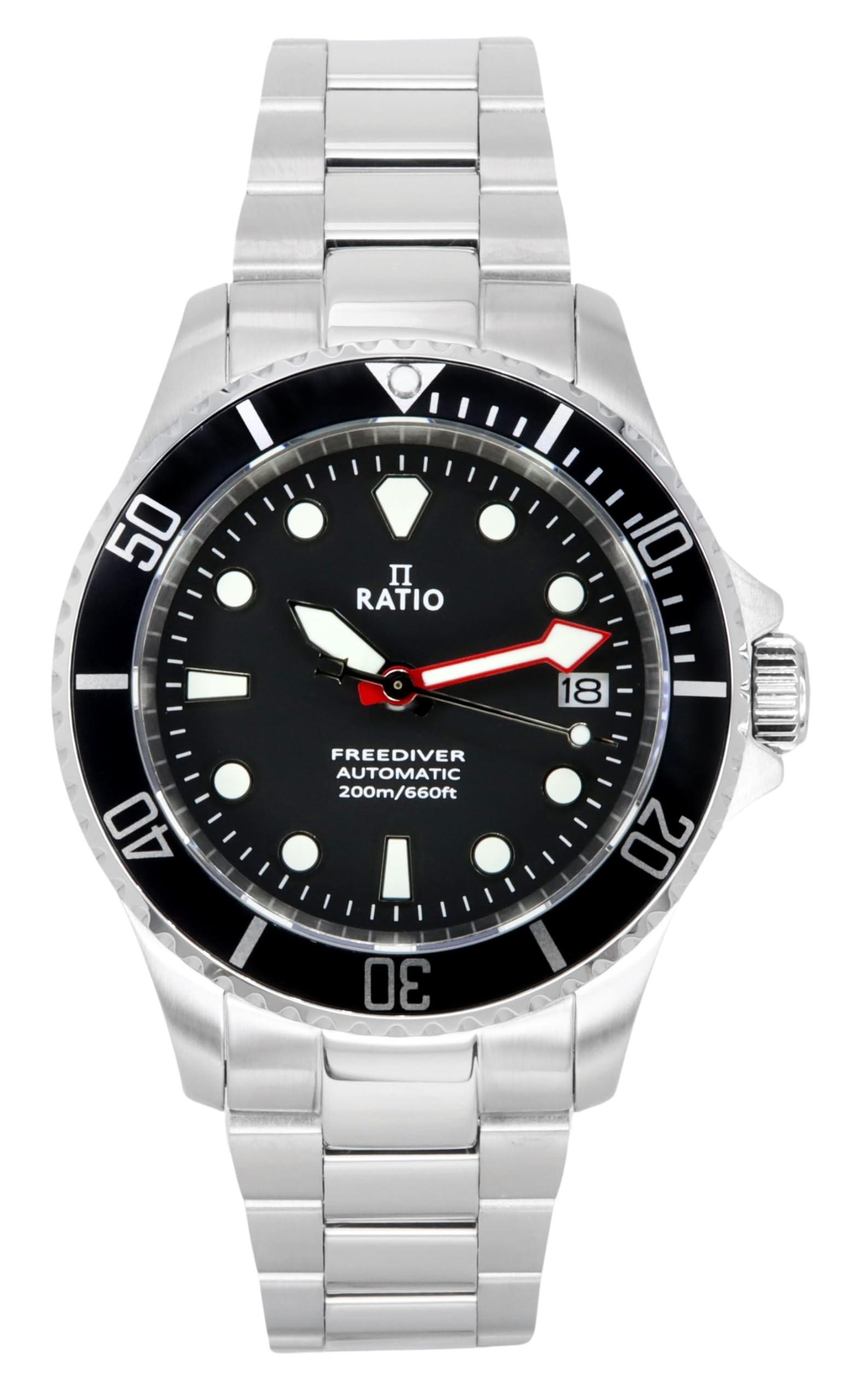 Foto 1 | Reloj Diver Ratio Freediver Con Cristal De Zafiro Resistente Al Agua Hasta 200 M - Venta Internacional.
