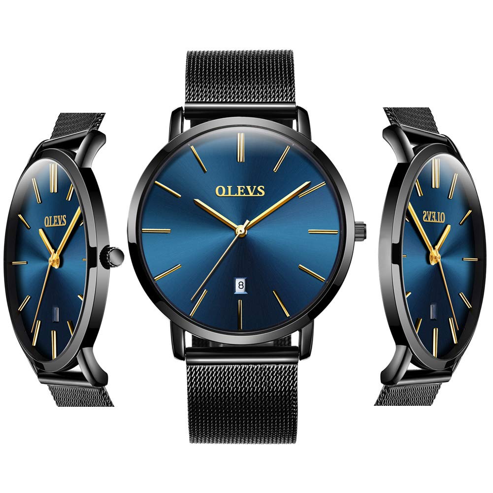 Foto 2 pulgar | Reloj Olevs Con Esfera Azul Ultrafina Impermeable Para Hombre - Venta Internacional.