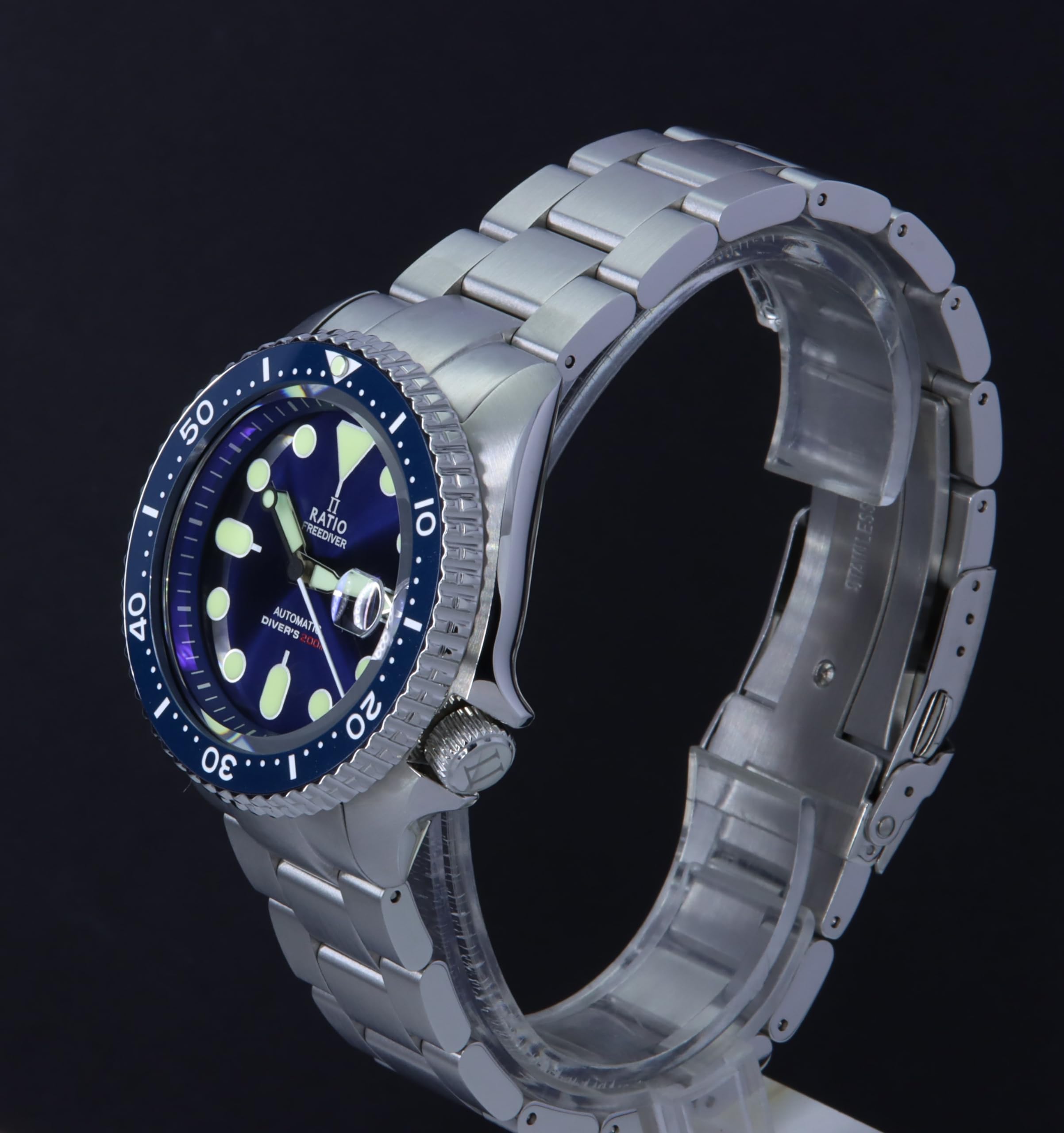 Foto 3 pulgar | Reloj De Buceo Ratio Freediver Con Cristal De Zafiro, 200 M, Resistente Al Agua - Venta Internacional.