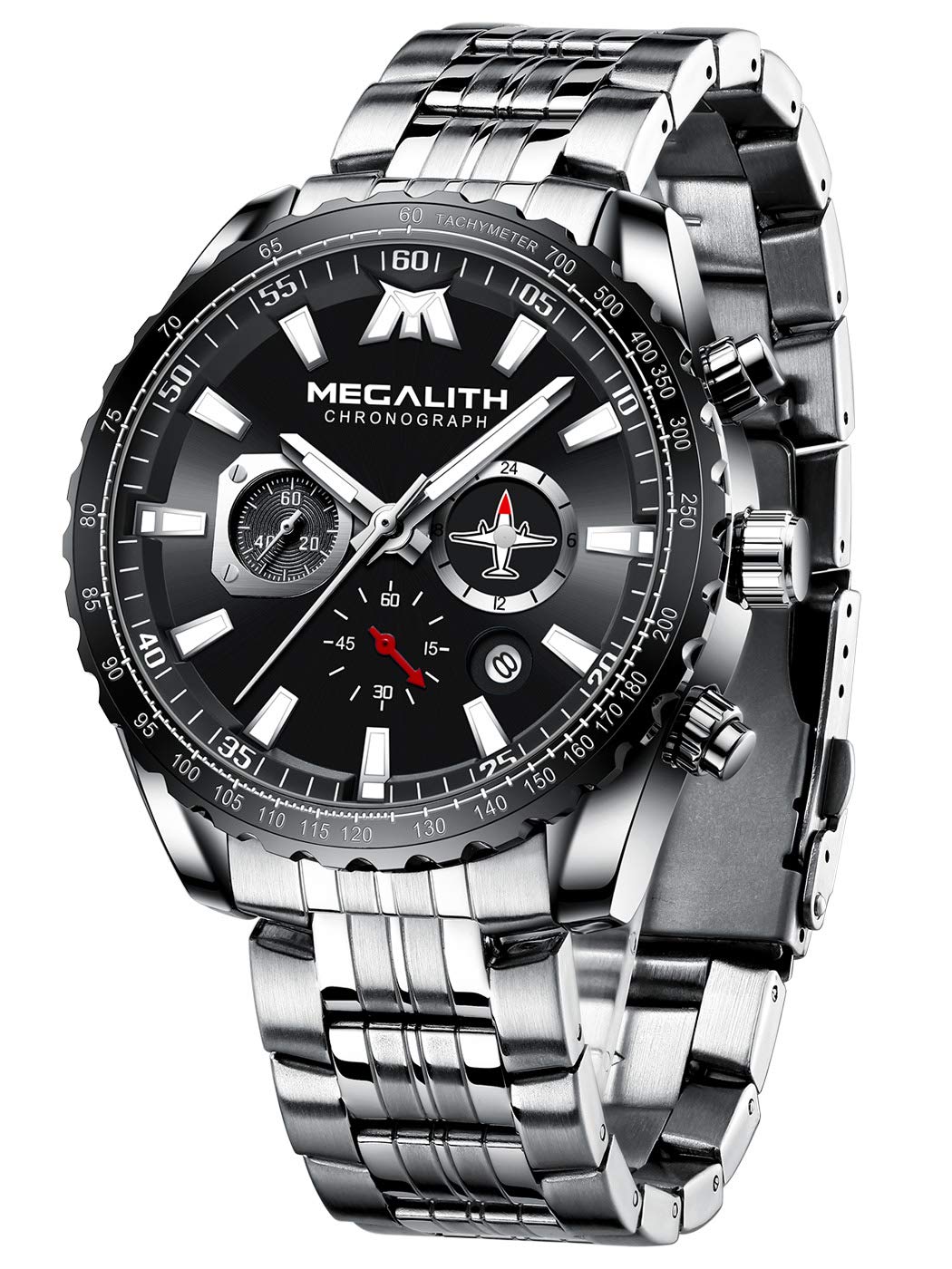 Foto 1 | Reloj Megalith Chronograph Para Hombre De Acero Inoxidable 3atm - Venta Internacional.