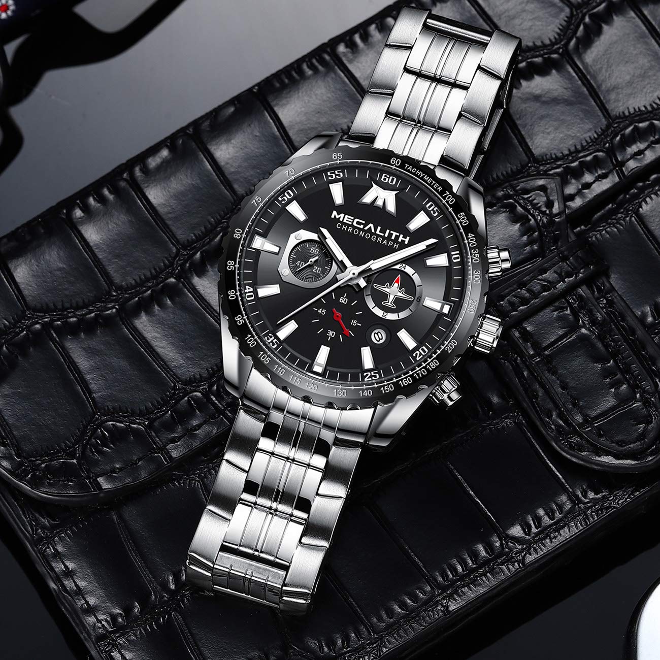Foto 3 | Reloj Megalith Chronograph Para Hombre De Acero Inoxidable 3atm - Venta Internacional.
