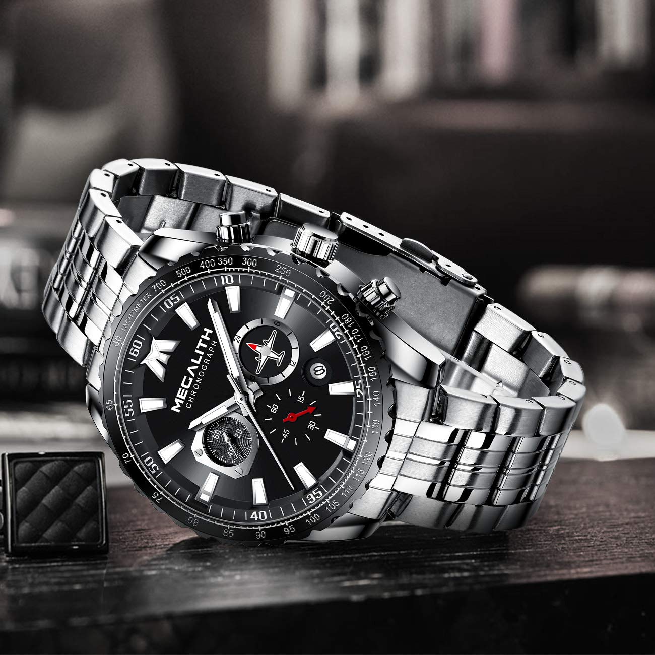 Foto 8 pulgar | Reloj Megalith Chronograph Para Hombre De Acero Inoxidable 3atm - Venta Internacional.