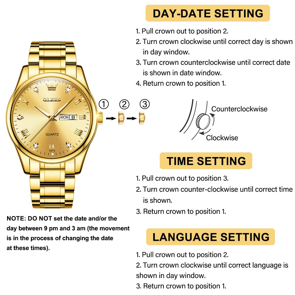 Foto 7 pulgar | Reloj Olevs All Gold Para Hombre De Acero Inoxidable Resistente Al Agua - Venta Internacional.