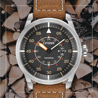 Foto 4 | Reloj Citizen De Piel Eco-drive Avion Aw1361-10h Para Hombre - Venta Internacional.