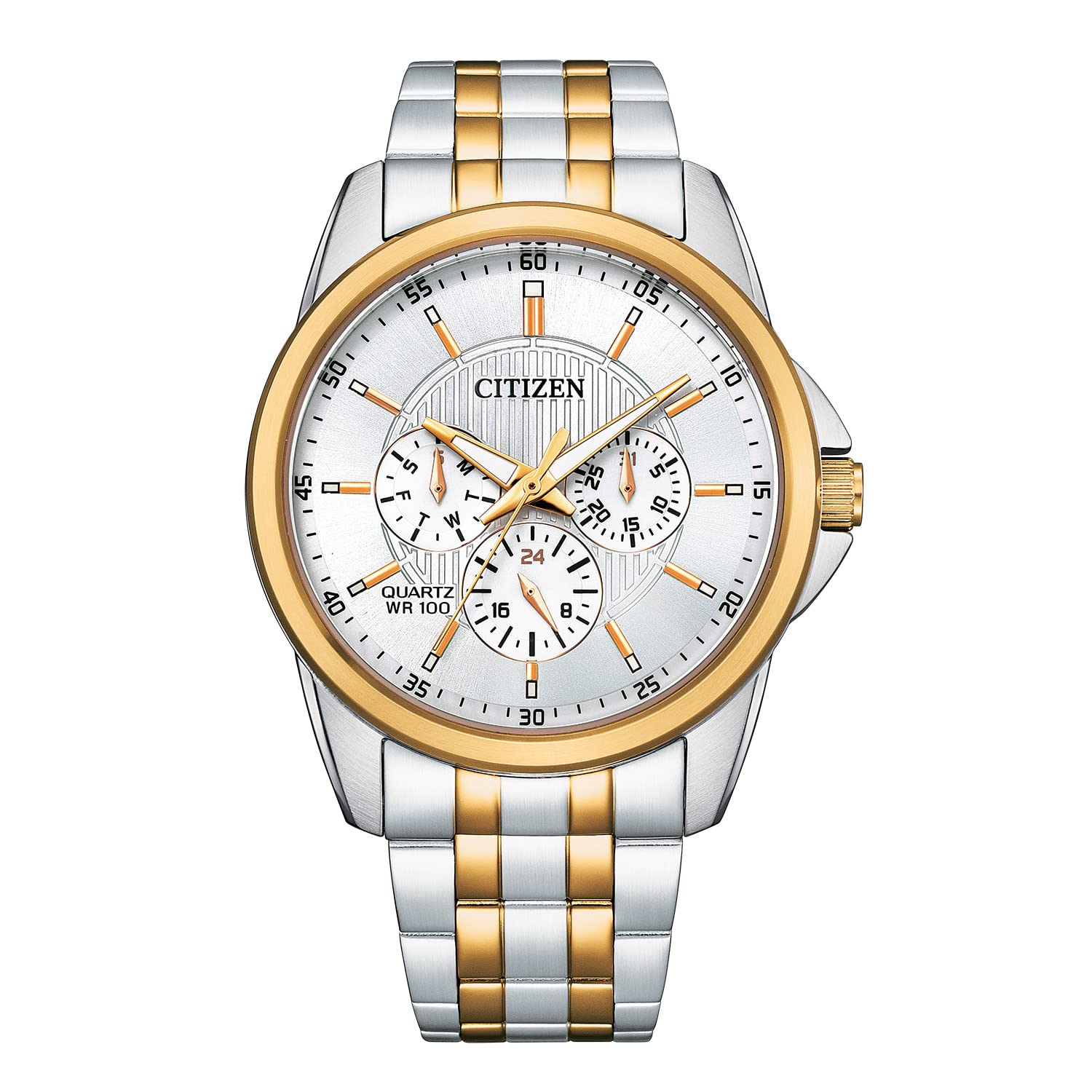 Reloj Citizen Quartz Para Hombre Con Esfera Plateada Y Bicolor - Venta Internacional.