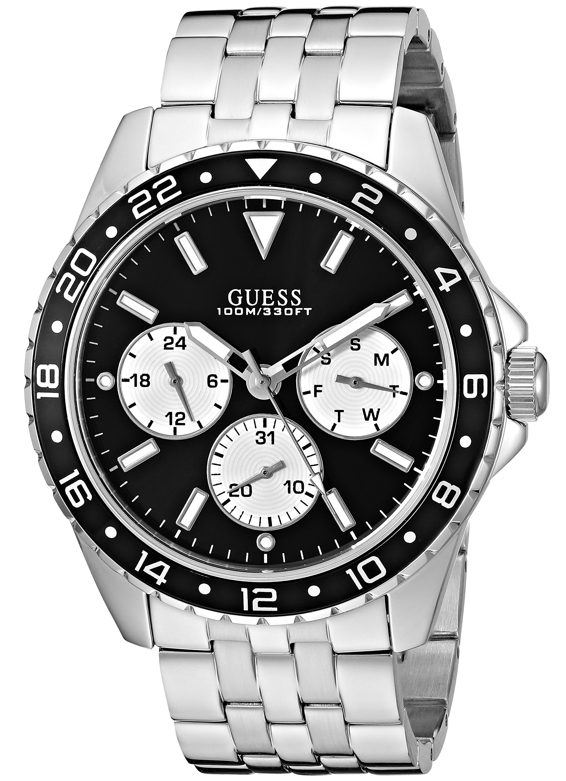 Foto 2 pulgar | Reloj Guess U1107g1 De Acero Inoxidable Con Día, Fecha Y 24 Horas - Venta Internacional.