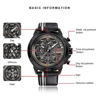 Foto 2 | Reloj Naviforce Sport Military Waterproof Para Hombre De Piel - Venta Internacional.