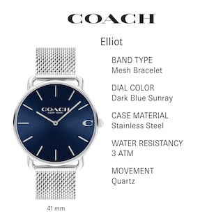 Foto 2 | Reloj Coach Elliot De Acero Inoxidable Resistente Al Agua Para Hombre - Venta Internacional.