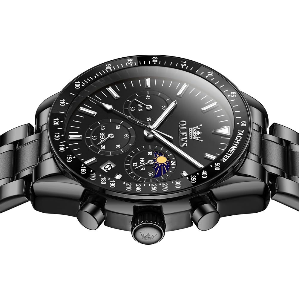 Foto 8 pulgar | Reloj Olevs Vestido De Negocios Negro Dorado Bicolor Para Hombre - Venta Internacional.