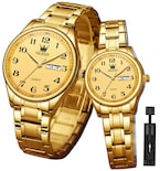 Reloj Olevs De Cuarzo Dorado Impermeable Para Parejas De San Valentín - Venta Internacional.
