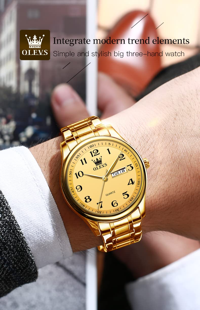 Foto 8 pulgar | Reloj Olevs De Cuarzo Dorado Impermeable Para Parejas De San Valentín - Venta Internacional.