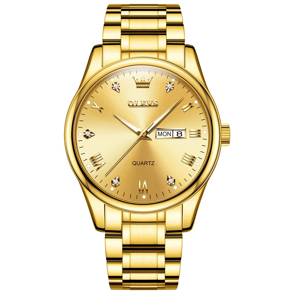 Reloj Olevs De Cuarzo Con Esfera Grande Para Hombre Con Correa De Acero Inoxidable - Venta Internacional.