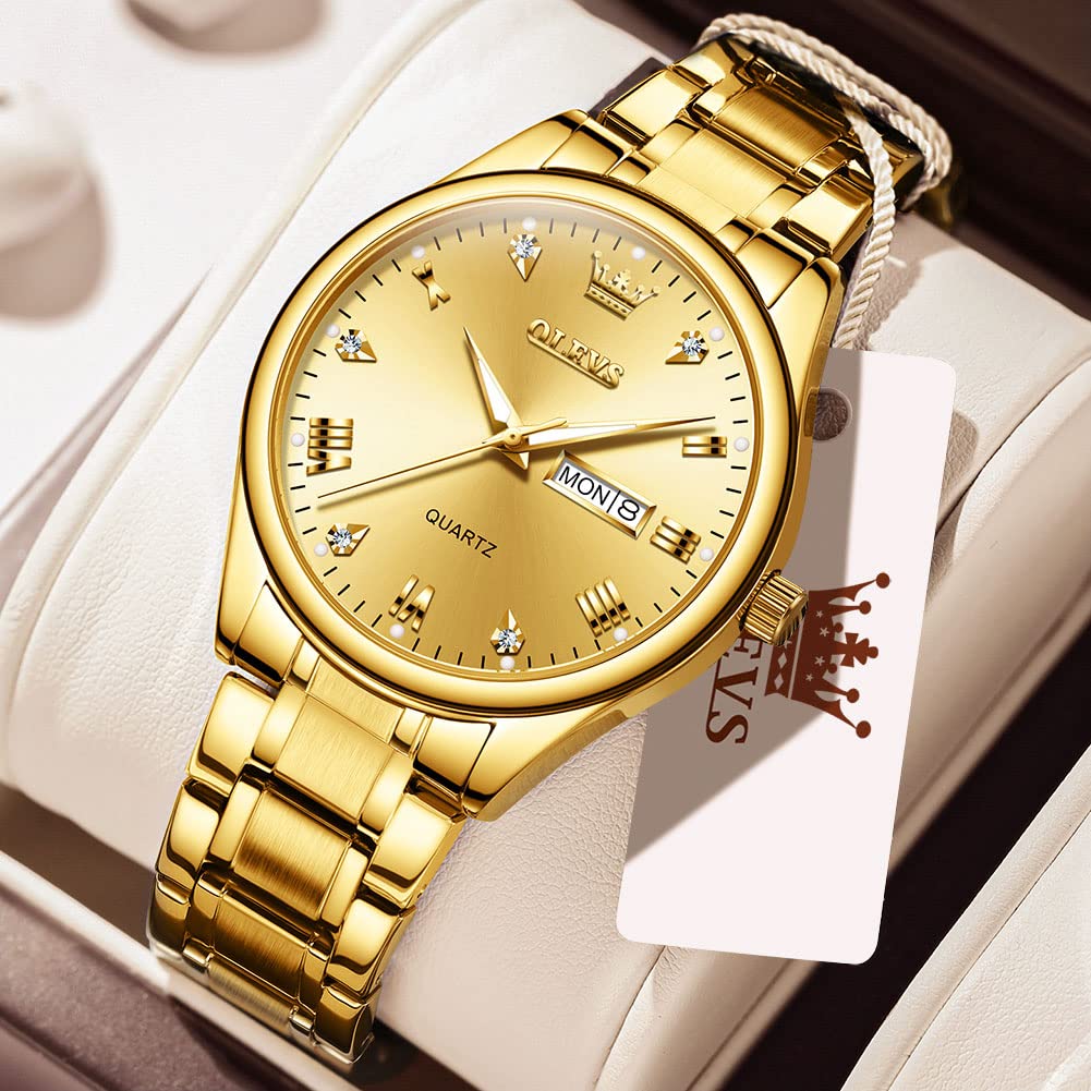 Foto 5 pulgar | Reloj Olevs De Cuarzo Con Esfera Grande Para Hombre Con Correa De Acero Inoxidable - Venta Internacional.