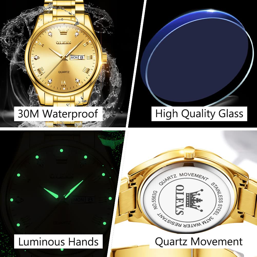 Foto 6 pulgar | Reloj Olevs De Cuarzo Con Esfera Grande Para Hombre Con Correa De Acero Inoxidable - Venta Internacional.