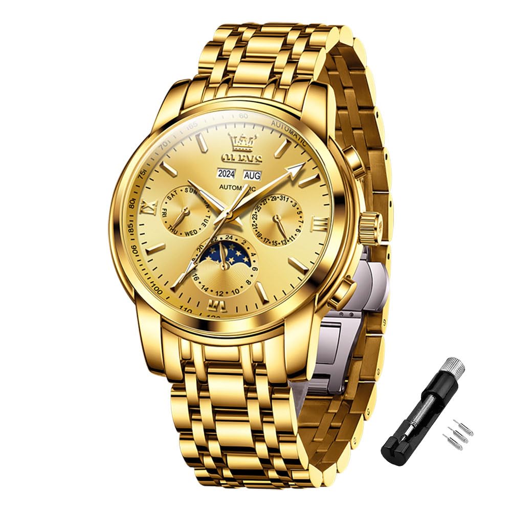 Reloj Olevs Automatic Autobobinado Mecánico En Fase Lunar - Venta Internacional.