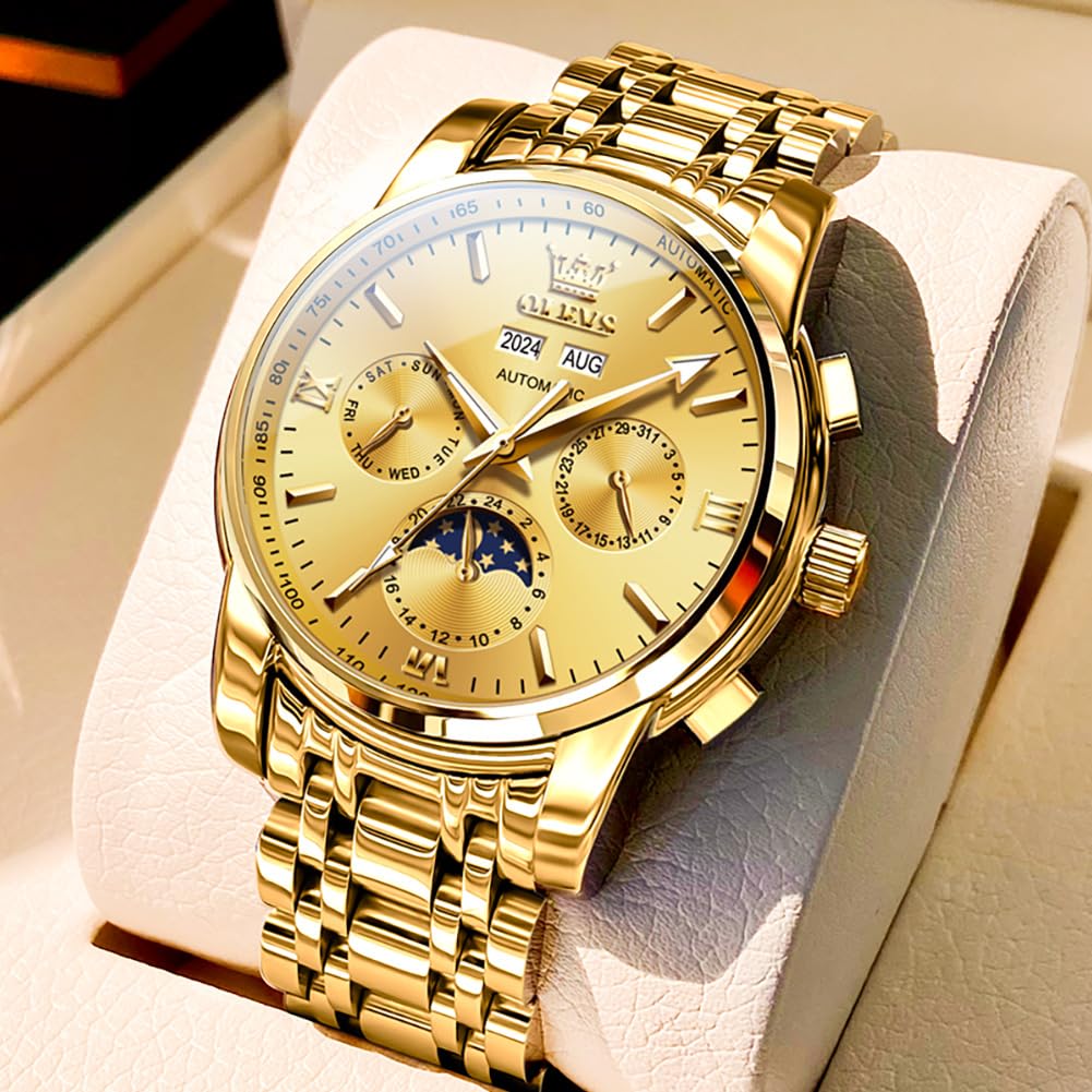 Foto 2 | Reloj Olevs Automatic Autobobinado Mecánico En Fase Lunar - Venta Internacional.