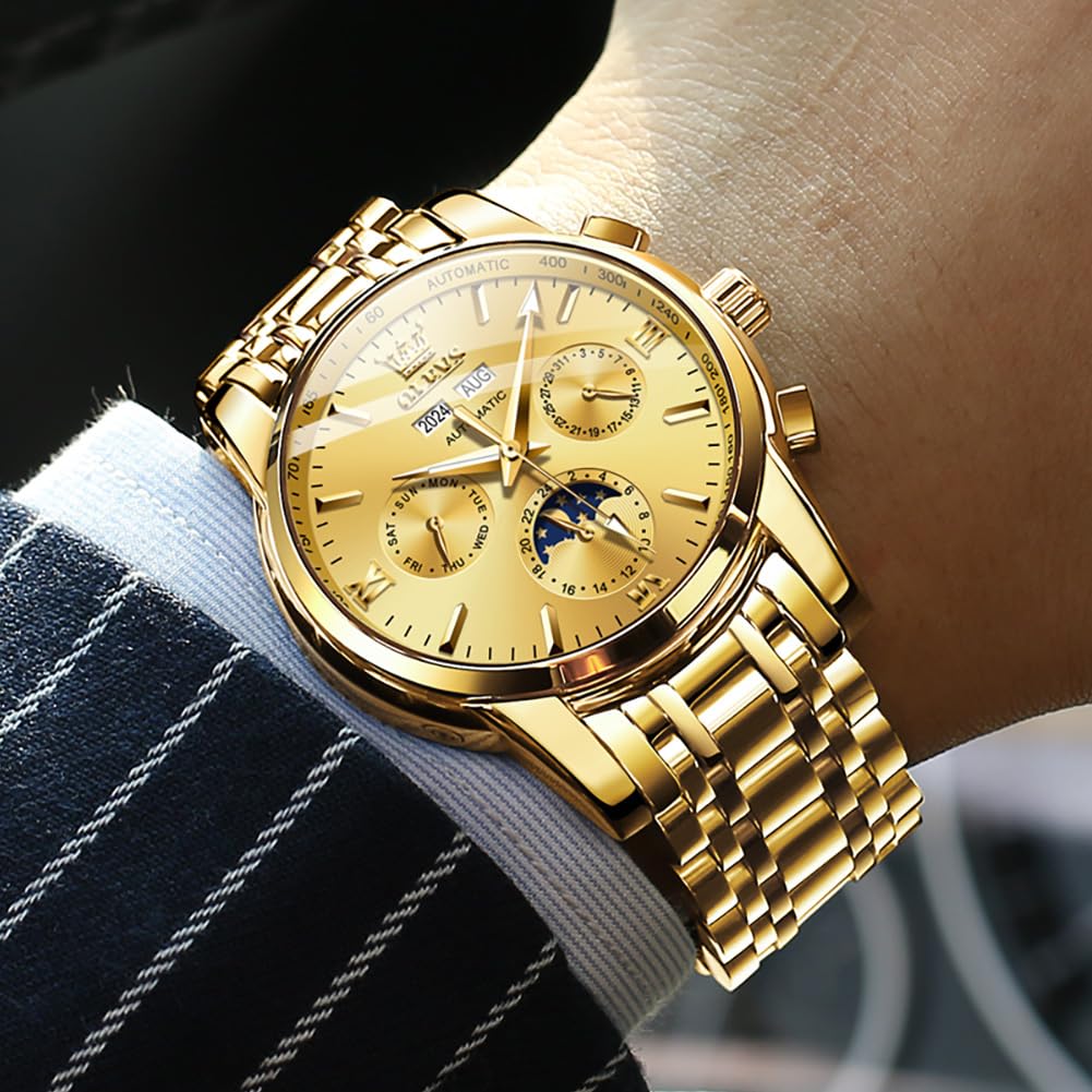 Foto 4 | Reloj Olevs Automatic Autobobinado Mecánico En Fase Lunar - Venta Internacional.