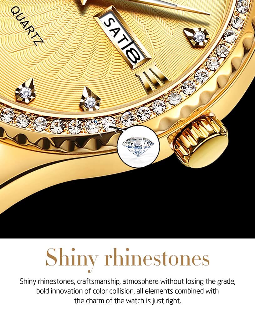 Foto 7 pulgar | Reloj Olevs Gold para Hombre De Acero Inoxidable - Venta Internacional