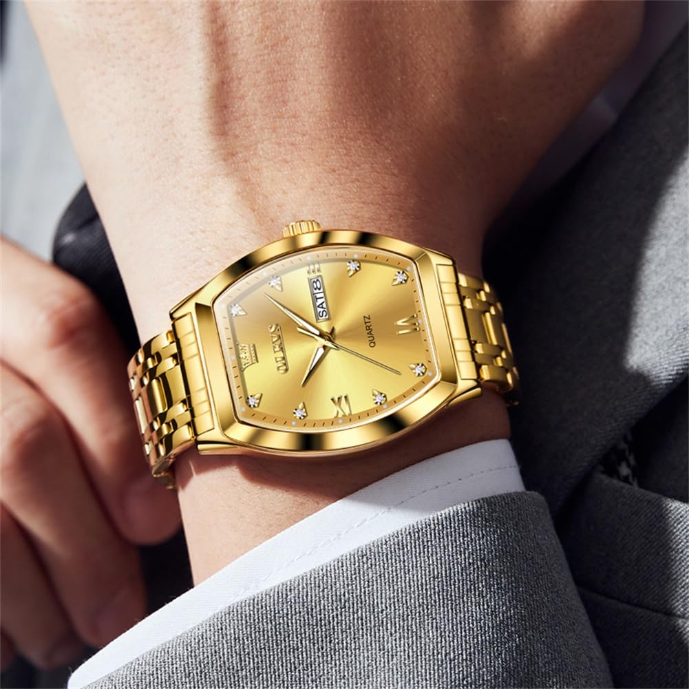 Foto 4 pulgar | Reloj Olevs Gold Square Face Resistente Al Agua Para Hombre - Venta Internacional