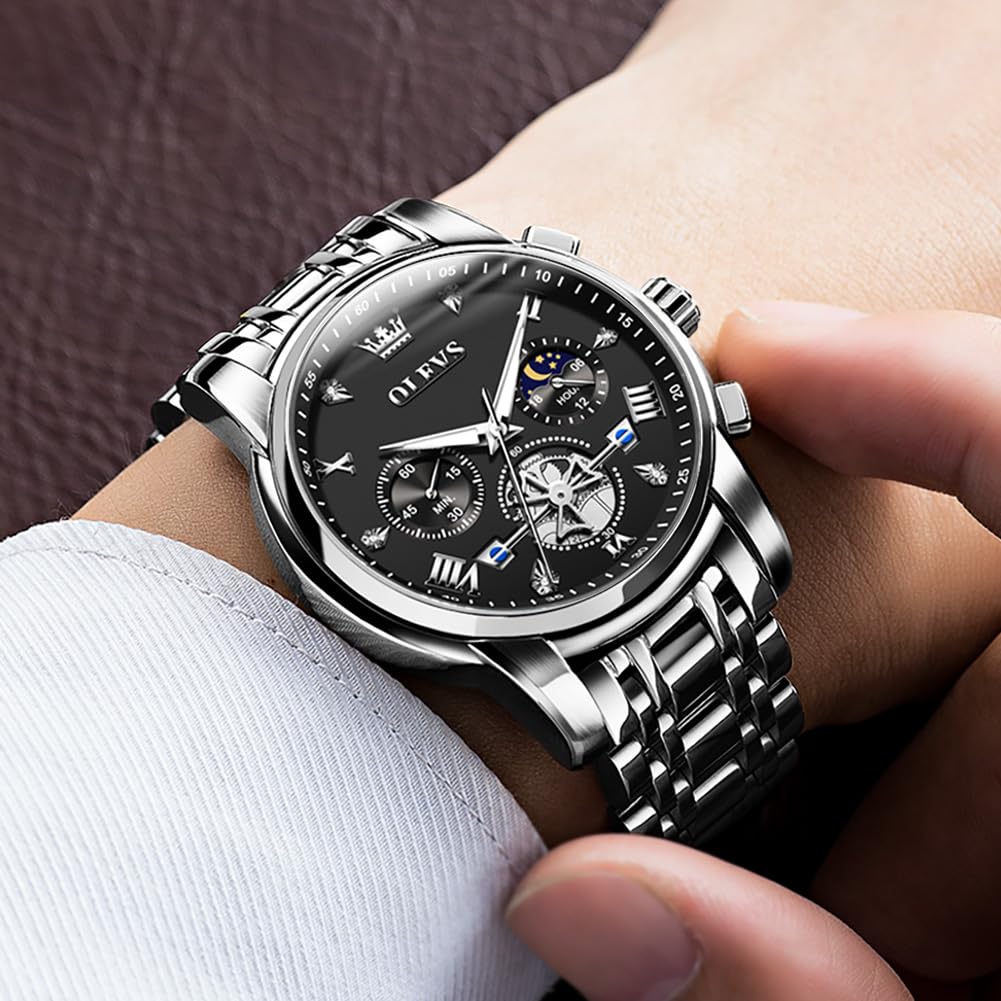 Foto 3 pulgar | Reloj Olevs Plateado para Hombre-Venta Internacional