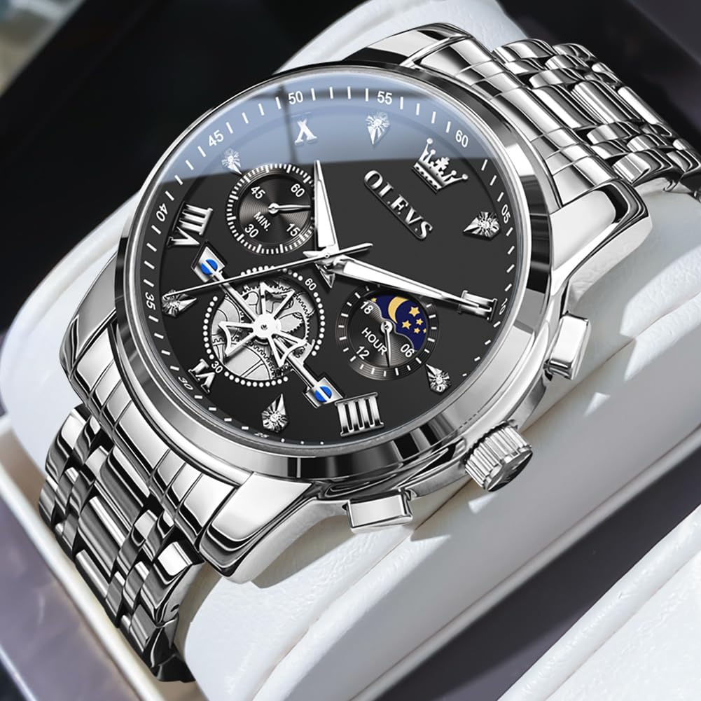 Foto 4 pulgar | Reloj Olevs Plateado para Hombre-Venta Internacional