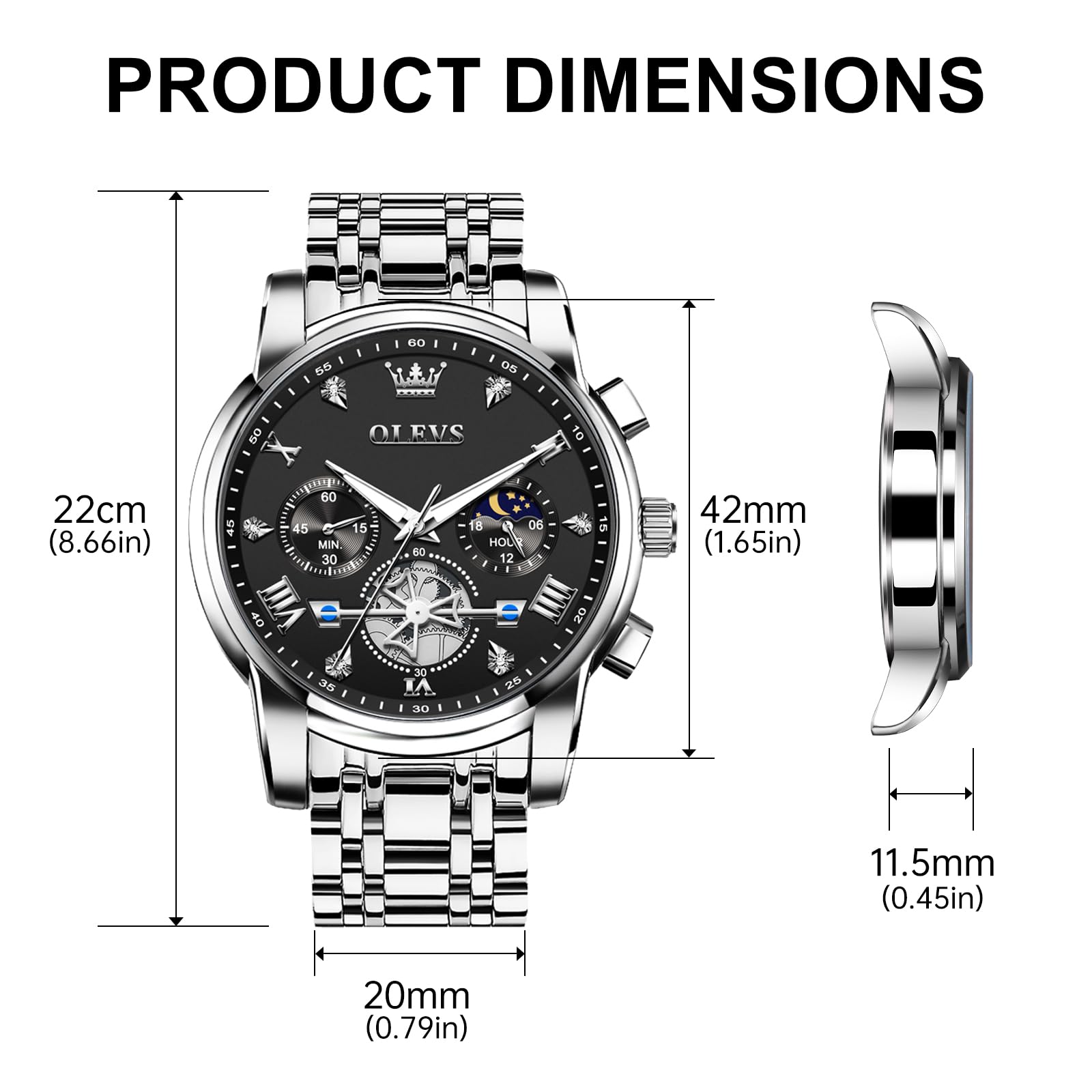 Foto 7 pulgar | Reloj Olevs Plateado para Hombre-Venta Internacional