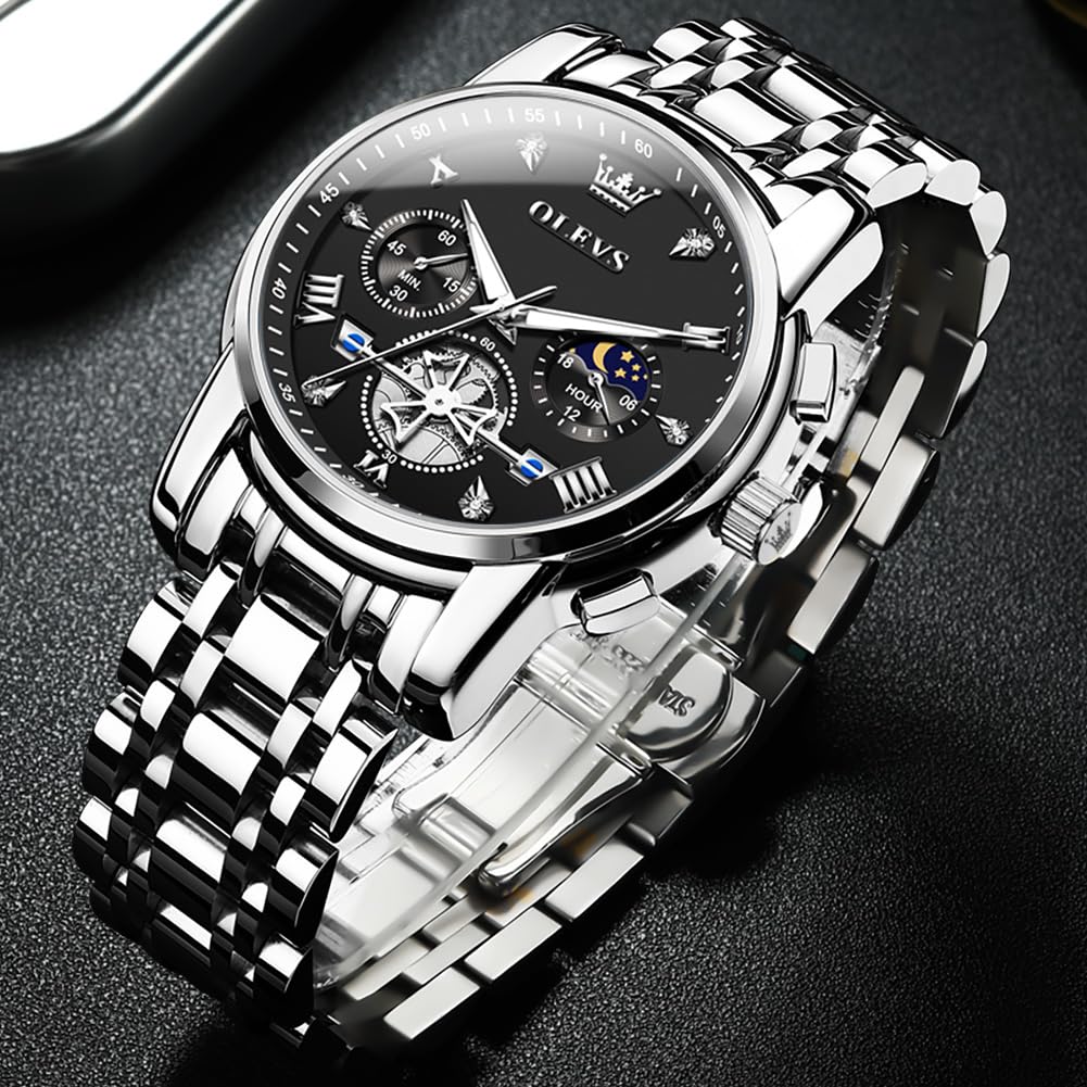 Foto 8 pulgar | Reloj Olevs Plateado para Hombre-Venta Internacional
