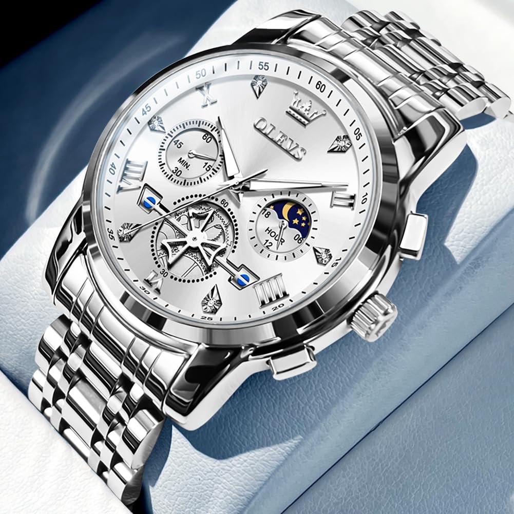 Foto 2 | Reloj Olevs Plateado para Hombre-Venta Internacional