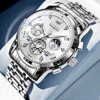 Foto 2 | Reloj Olevs Plateado para Hombre-Venta Internacional