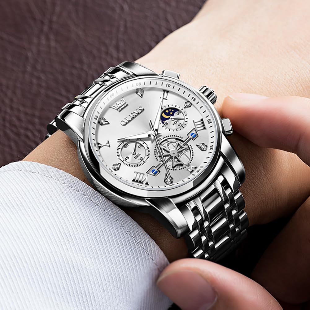 Foto 3 | Reloj Olevs Plateado para Hombre-Venta Internacional