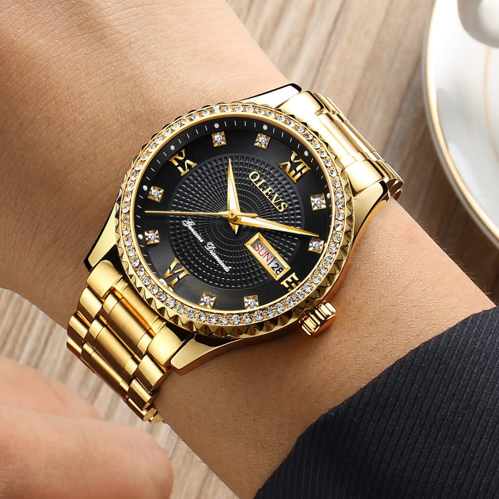 Foto 2 | Reloj Olevs Acero Inoxidable Dorado Para Hombre - Venta Internacional