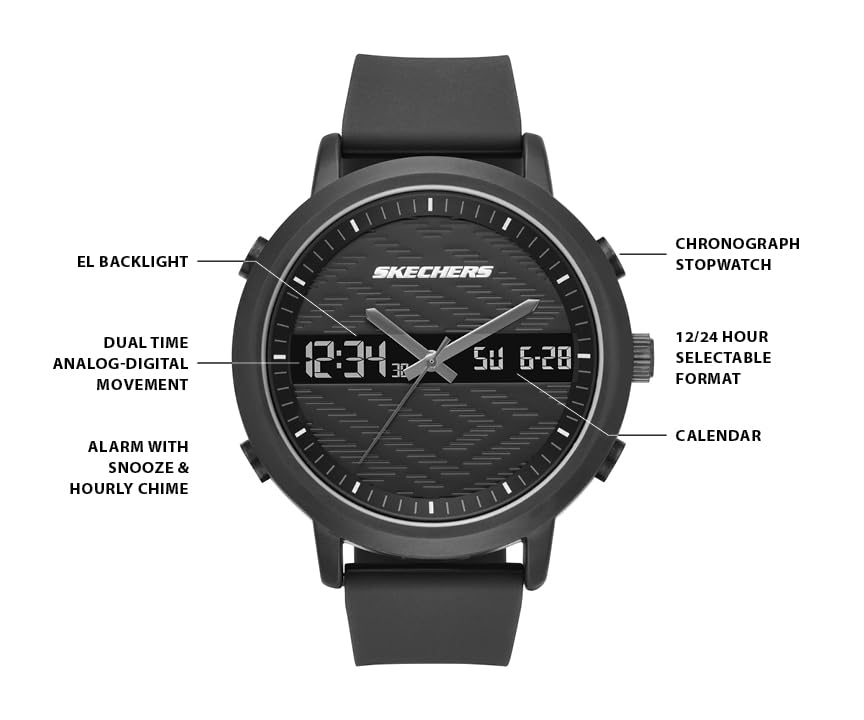 Foto 5 pulgar | Reloj Skechers Lawndale Sr5071 Analógico-digital Para Hombre - Venta Internacional.