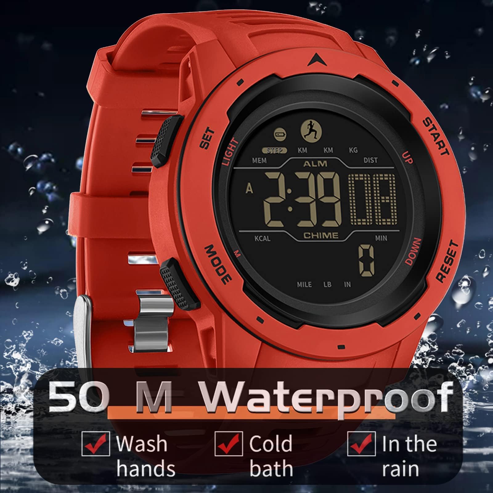 Foto 4 pulgar | Reloj Findtime Rojo para Hombre-Venta Internacional