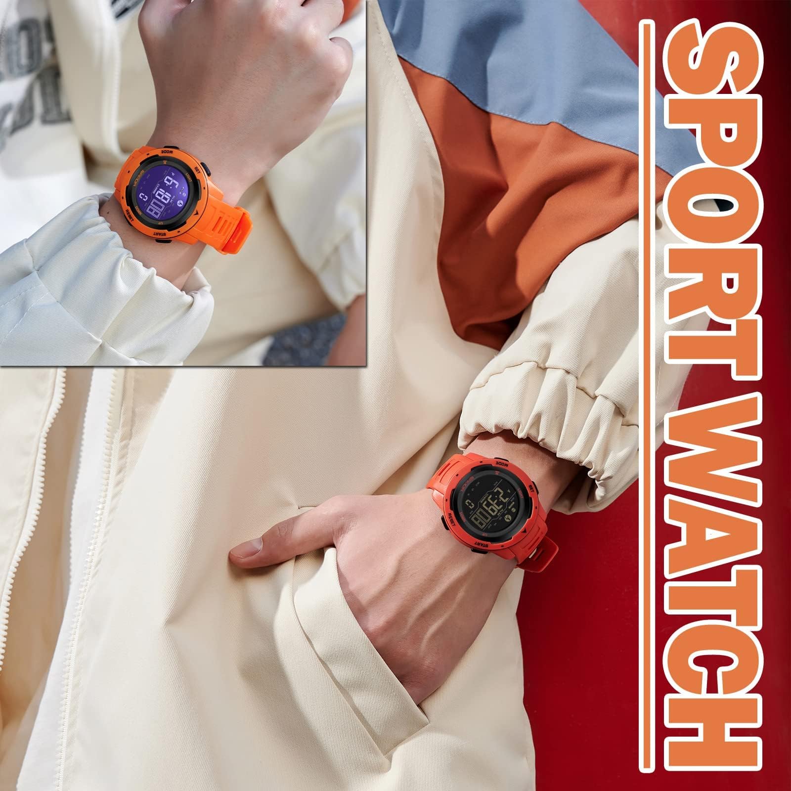 Foto 6 pulgar | Reloj Findtime Rojo para Hombre-Venta Internacional