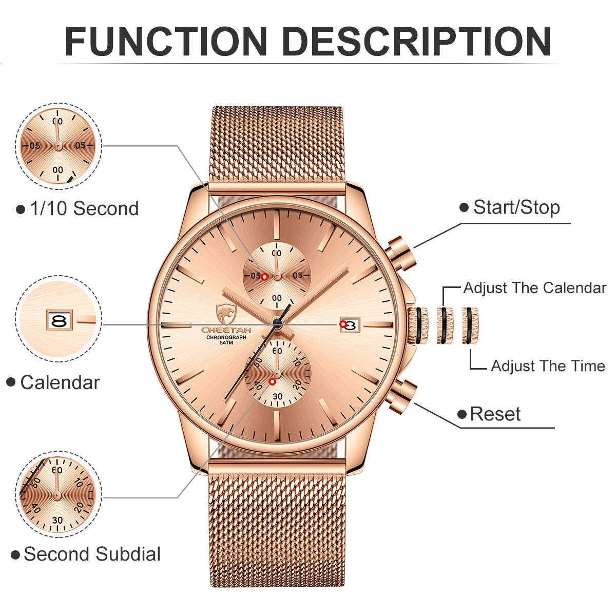 Foto 4 pulgar | Reloj Golden Hour Fashion Sleek Minimalist Para Hombre - Venta Internacional.