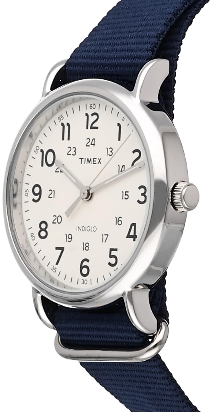 Foto 4 pulgar | Reloj Timex Weekender 40 Mm Para Hombre, Caja Plateada, Correa Azul - Venta Internacional.