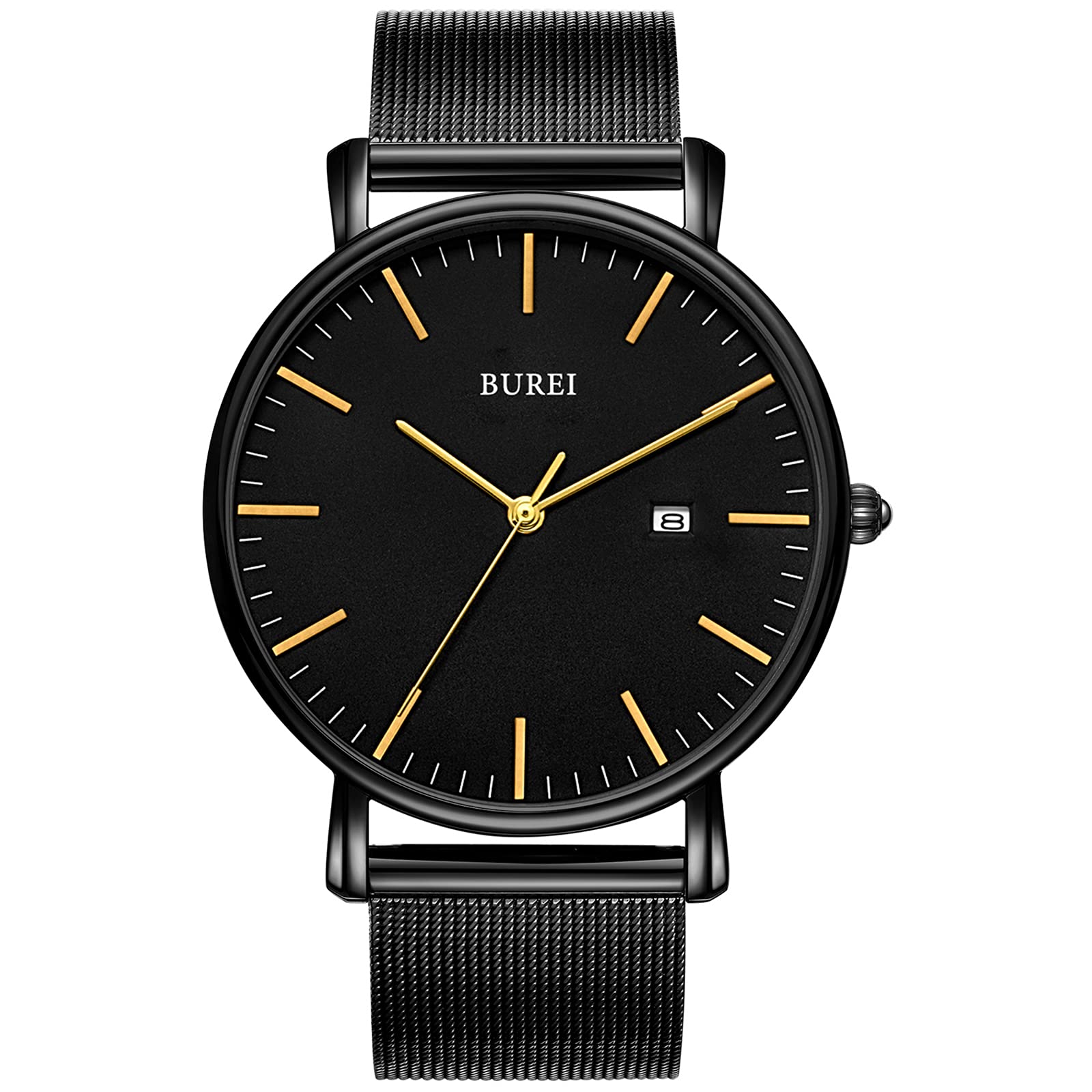 Reloj De Pulsera Burei Fashion, Minimalista, Analógico, Con Fecha Para Hombre, Dorado - Venta Internacional.