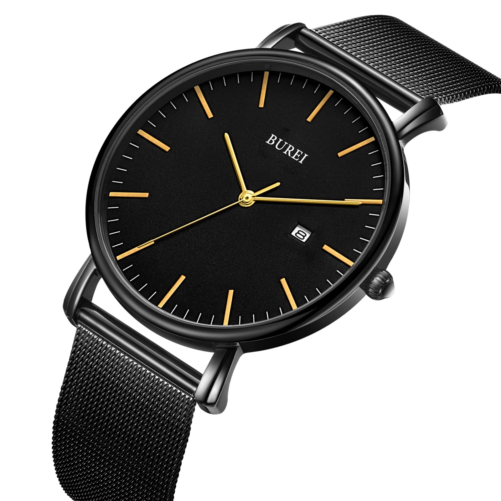 Foto 3 pulgar | Reloj De Pulsera Burei Fashion, Minimalista, Analógico, Con Fecha Para Hombre, Dorado - Venta Internacional.